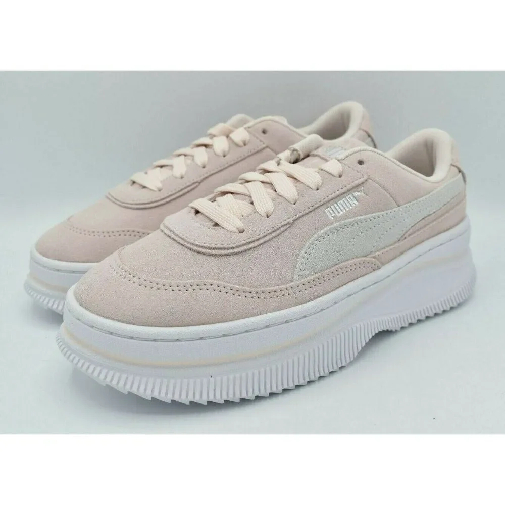 Puma Womens Size 9.5 Deva Suede Pink White Casual Platform Sneakers Shoes‎